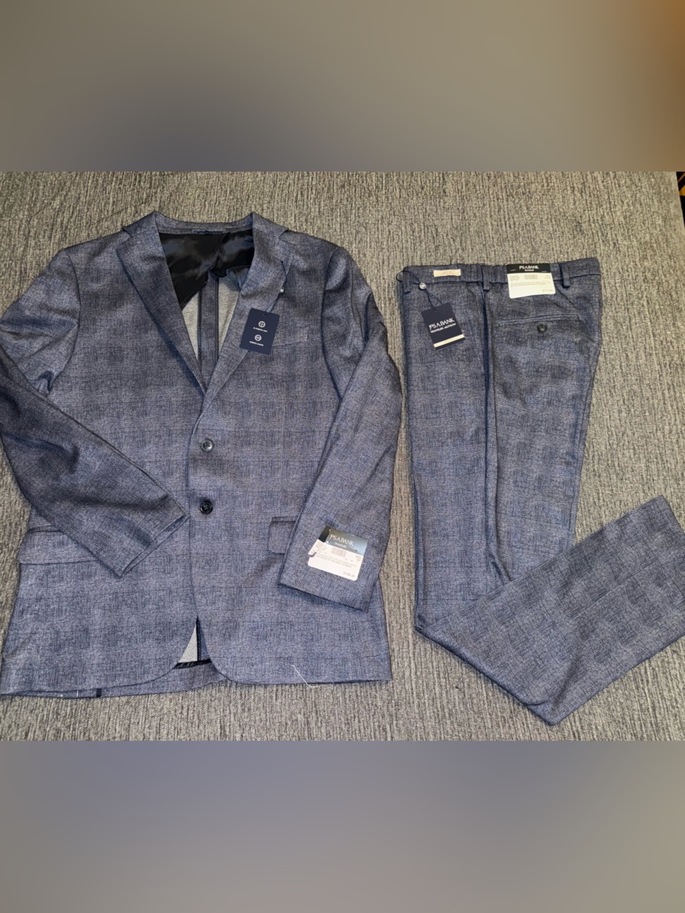 Jos. A. Bank Men's Heathered Navy Two-Piece Suit